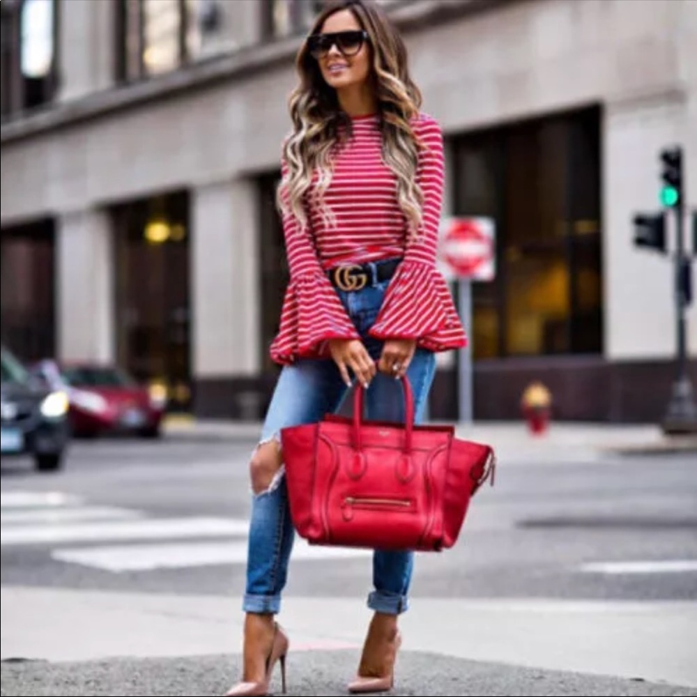 SOLD Red and white striped top